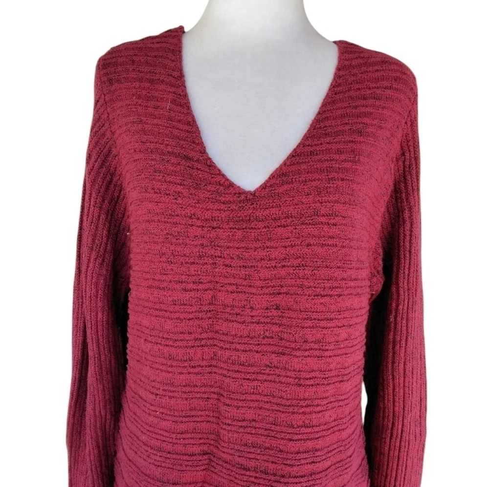 Habitat Clothes To Live In Chunky Rib Knit V Neck Sweater Button Detail Large